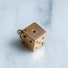 Load image into Gallery viewer, Vintage Dice Charm with Red Enamel