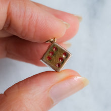 Load image into Gallery viewer, Vintage Dice Charm with Red Enamel