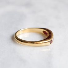 Load image into Gallery viewer, Vintage 18K Yellow Gold Channel Set Diamond Ruby Ring