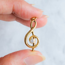 Load image into Gallery viewer, Vintage Treble Clef Diamond Pendant