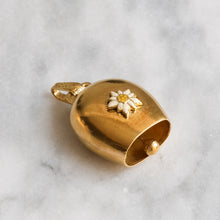 Load image into Gallery viewer, Vintage Enamel Edelweiss Cow Bell Pendant