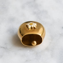 Load image into Gallery viewer, Vintage Enamel Edelweiss Cow Bell Pendant