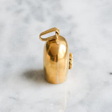 Load image into Gallery viewer, Vintage Enamel Edelweiss Cow Bell Pendant