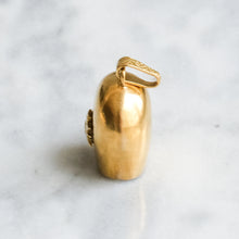 Load image into Gallery viewer, Vintage Enamel Edelweiss Cow Bell Pendant