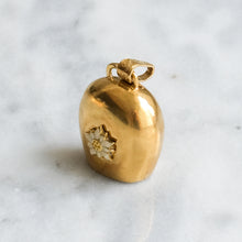 Load image into Gallery viewer, Vintage Enamel Edelweiss Cow Bell Pendant