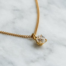 Load image into Gallery viewer, Antique Old Cushion Cut Diamond Solitaire Pendant Necklace