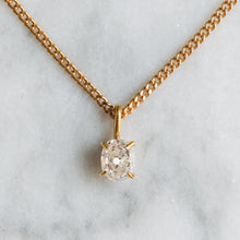 Load image into Gallery viewer, Antique Old Cushion Cut Diamond Solitaire Pendant Necklace