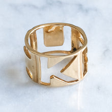 Load image into Gallery viewer, 14K Yellow Gold Ring with Pierced Four-Letter Word