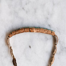 Load image into Gallery viewer, Antique Victorian 10K Rose Gold Colombian Emerald Fancy-Link Bracelet