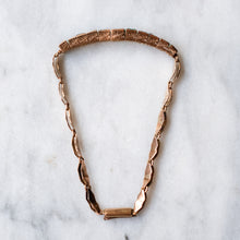 Load image into Gallery viewer, Antique Victorian 10K Rose Gold Colombian Emerald Fancy-Link Bracelet