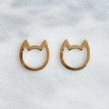 Load image into Gallery viewer, 18K Yellow Gold Eye of the Cat Plain Cat Connector