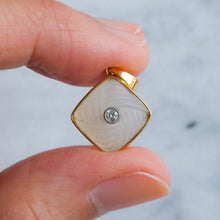 Load image into Gallery viewer, Edwardian Carved Chalcedony with Diamond Conversion Pendant - A