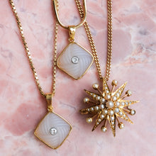 Load image into Gallery viewer, Edwardian Carved Chalcedony with Diamond Conversion Pendant - A