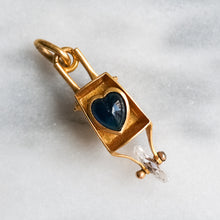 Load image into Gallery viewer, Belle Epoque Blue Paste Heart Wheelbarrow Charm