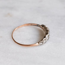 Load image into Gallery viewer, Antique Victorian 18K Yellow Gold and Silver 7-Stone Rose-Cut Diamond Ring