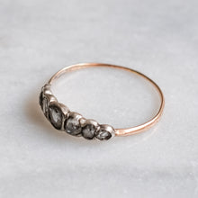 Load image into Gallery viewer, Antique Victorian 18K Yellow Gold and Silver 7-Stone Rose-Cut Diamond Ring