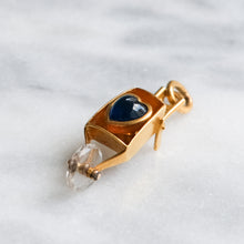 Load image into Gallery viewer, Belle Epoque Blue Paste Heart Wheelbarrow Charm