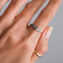 Load image into Gallery viewer, Antique Victorian 18K Yellow Gold and Silver 7-Stone Rose-Cut Diamond Ring