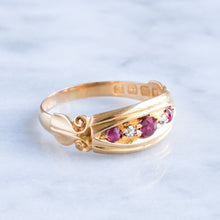 Load image into Gallery viewer, Edwardian Ruby Diamond Boat Ring