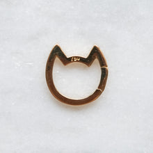 Load image into Gallery viewer, 18K Yellow Gold Eye of the Cat Connector with Gemstone Amethyst Ear Tips