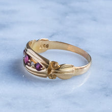 Load image into Gallery viewer, Edwardian Ruby Diamond Boat Ring