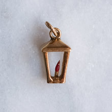 Load image into Gallery viewer, Vintage 14K Rose Gold Lantern Charm Pendant