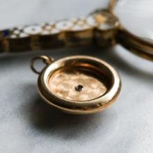 Load image into Gallery viewer, 14K Yellow Gold Engine Turned Star Sapphire and Pearls Pendant - B