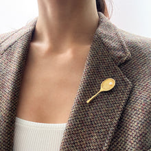 Load image into Gallery viewer, Vintage Retro era Pearl Tennis Racket Brooch