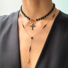 Load image into Gallery viewer, 14 inch Hand-Knotted Onyx Bead Strand