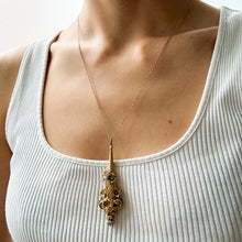 Load image into Gallery viewer, Antique Georgian 18K Rose Gold Aquamarine Floral Torpedo Pendant