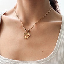 Load image into Gallery viewer, Vintage Musical Heart Charm Pendant with Pearl and Enamel