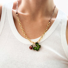 Load image into Gallery viewer, Antique Art Nouveau era Diamond, Pearl and Enamel Lucky Four Leaf Clover Pendant Brooch