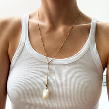 Load image into Gallery viewer, Art Deco 14K Rose Gold Bar-Link Lariat Watch Chain Necklace