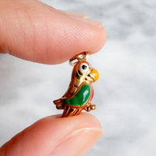Load image into Gallery viewer, Vintage Enamel Parrot Charm