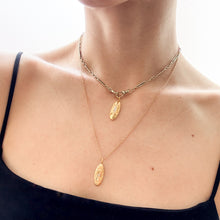 Load image into Gallery viewer, Antique Three Diamonds Elongated Oval Repoussé Pendant - A