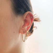 Load image into Gallery viewer, 9K Yellow Gold Oval Hoop Earrings