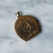 Load image into Gallery viewer, Art Deco Era 14K Rose Gold Dog Portrait Locket with Ivy Leaves