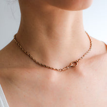 Load image into Gallery viewer, Antique 15.25 inch 9K Rose Gold Cable-Link Watch Chain