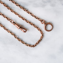 Load image into Gallery viewer, Antique 15.25 inch 9K Rose Gold Cable-Link Watch Chain