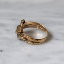 Load image into Gallery viewer, Vintage 9K Rose Gold Double Snake Ring Size US 7.25 / UK O