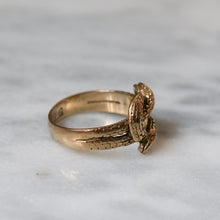 Load image into Gallery viewer, Vintage 9K Rose Gold Double Snake Ring Size US 7.25 / UK O