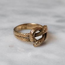Load image into Gallery viewer, Vintage 9K Rose Gold Double Snake Ring Size US 7.25 / UK O