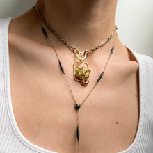 Load image into Gallery viewer, Retro 18K Yellow Gold Ruby Cat Pendant