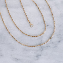 Load image into Gallery viewer, Vintage 19.5 inch 14K Yellow Gold Cable-Link Chain, 4.17g