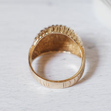 Load image into Gallery viewer, 14K Yellow Gold Etched Dome Bombé Ring in size UK N+ / US 7.5