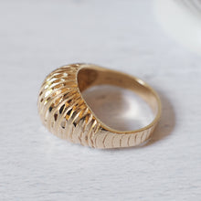 Load image into Gallery viewer, 14K Yellow Gold Etched Dome Bombé Ring in size UK N+ / US 7.5