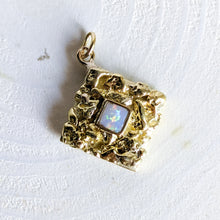 Load image into Gallery viewer, Vintage 14K Yellow Gold Nugget + Opal Charm