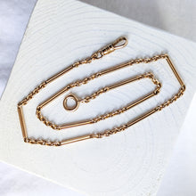 Load image into Gallery viewer, 14.75 inch 14K Yellow Gold Bar-link Watch Chain
