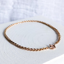 Load image into Gallery viewer, 14K Rose Gold 7.5 inch / 19 cm Cable-Link Bracelet