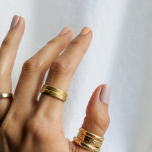 Load image into Gallery viewer, 18K Yellow Gold Textured Band in size US 6.5 / UK M.5